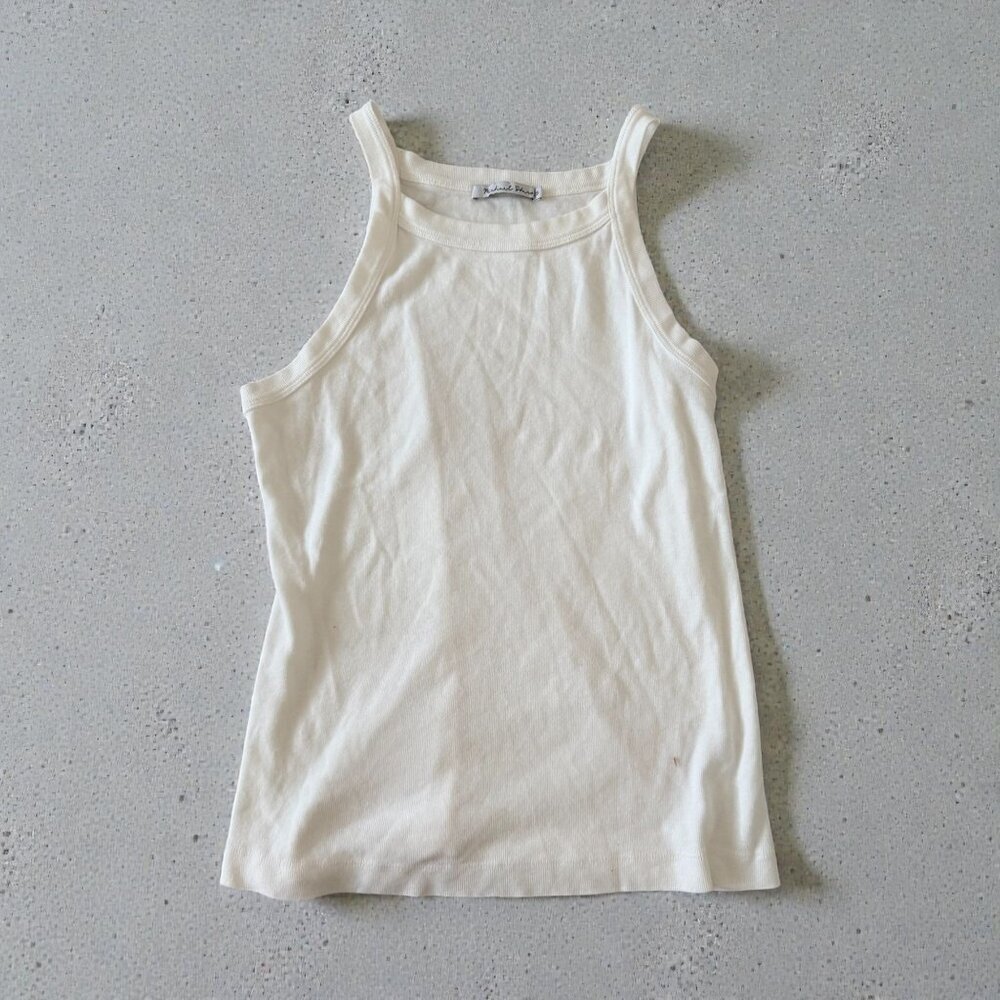 MICHAEL STARS High Neck Off White Tank Top Size One Size / Small